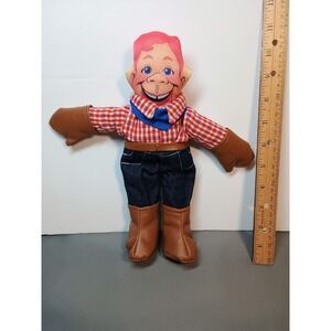 Vintage Howdy Doody Plush Doll Applause Cowboy 11 Inch Red Checkered Shirt Denim